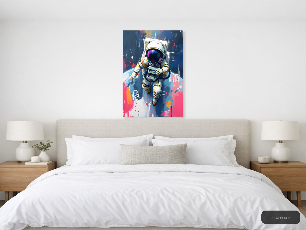 Colorful Astronaut Abstract Portrait Wall Art — A1 / Bedroom