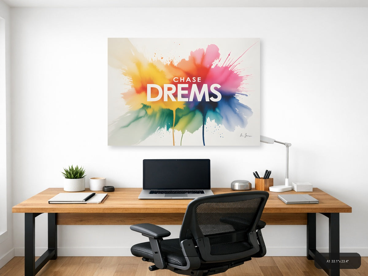Chase Dreams Watercolor Flower Wall Art — A1 / Office