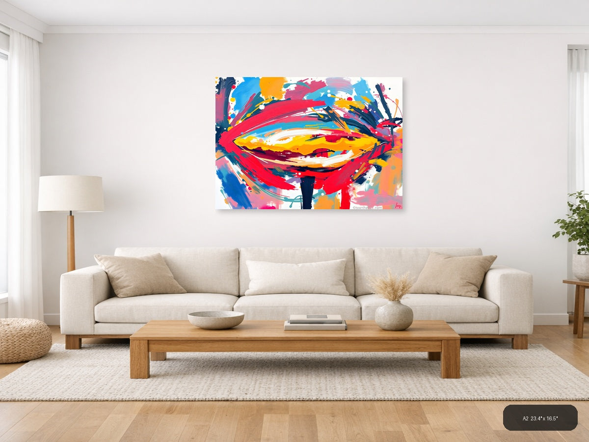 Colorful Abstract Face Portrait - Modern Wall Art — A2 / Living Room