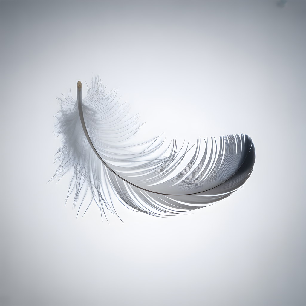 Minimalist Gray Feather Floating Wall Art