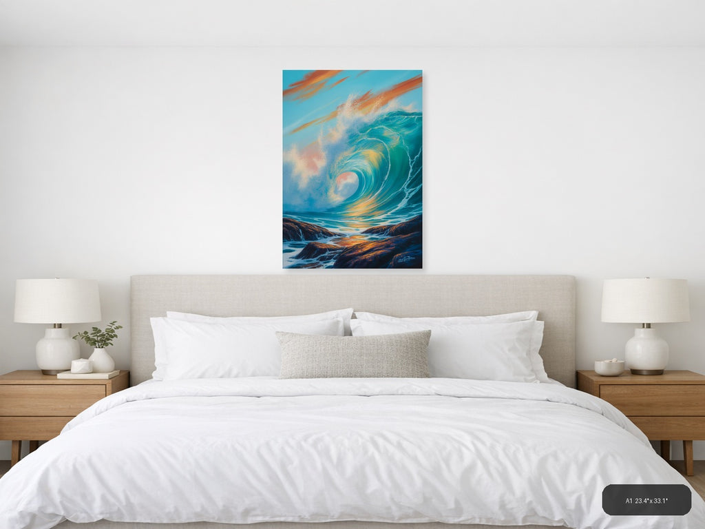 Ocean Horizon — Abstract (Portrait) Canvas Print | Abstract Wall Art | A4 A3 A2 A1 — A1 / Bedroom
