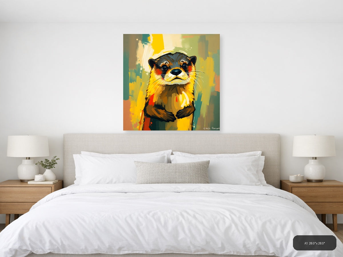 Colorful Otter Abstract Portrait Wall Art — A1 / Bedroom