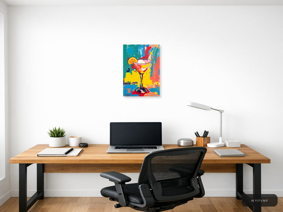 Colorful Cocktail Abstract Pop Art Wall Art — A3 / Office