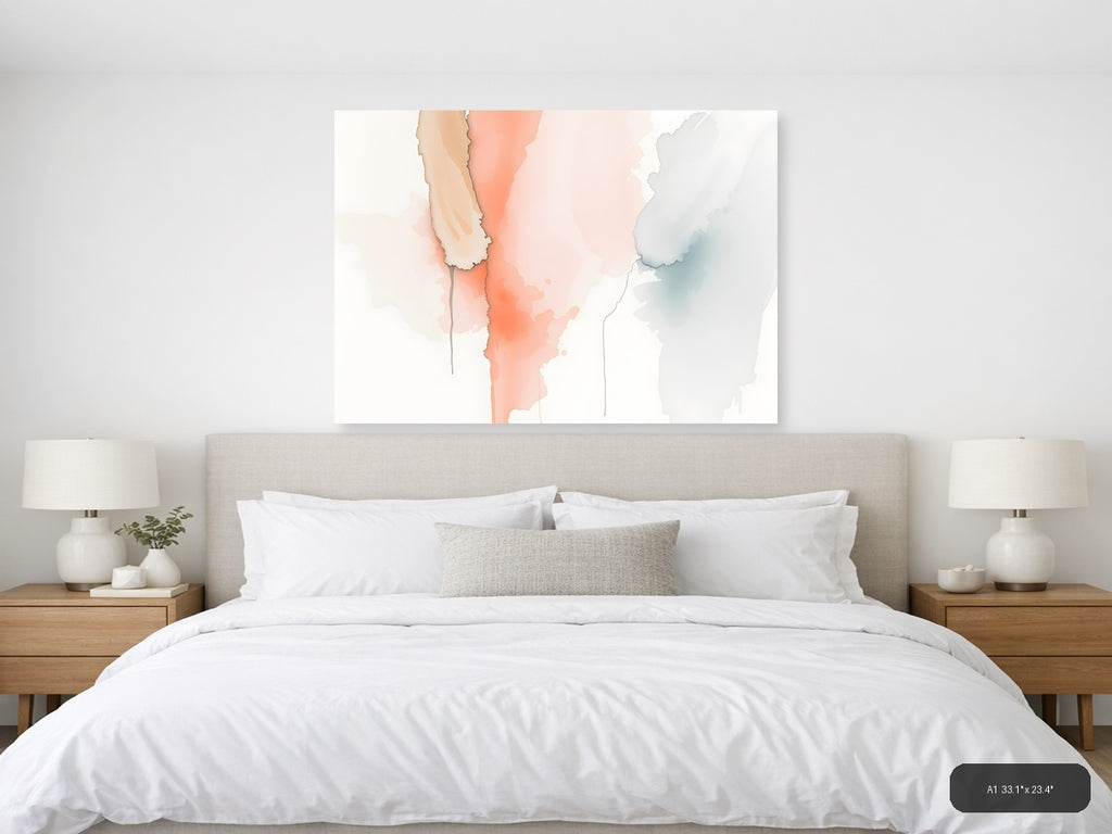 Abstract Watercolor Map Landscape Wall Art — A1 / Bedroom
