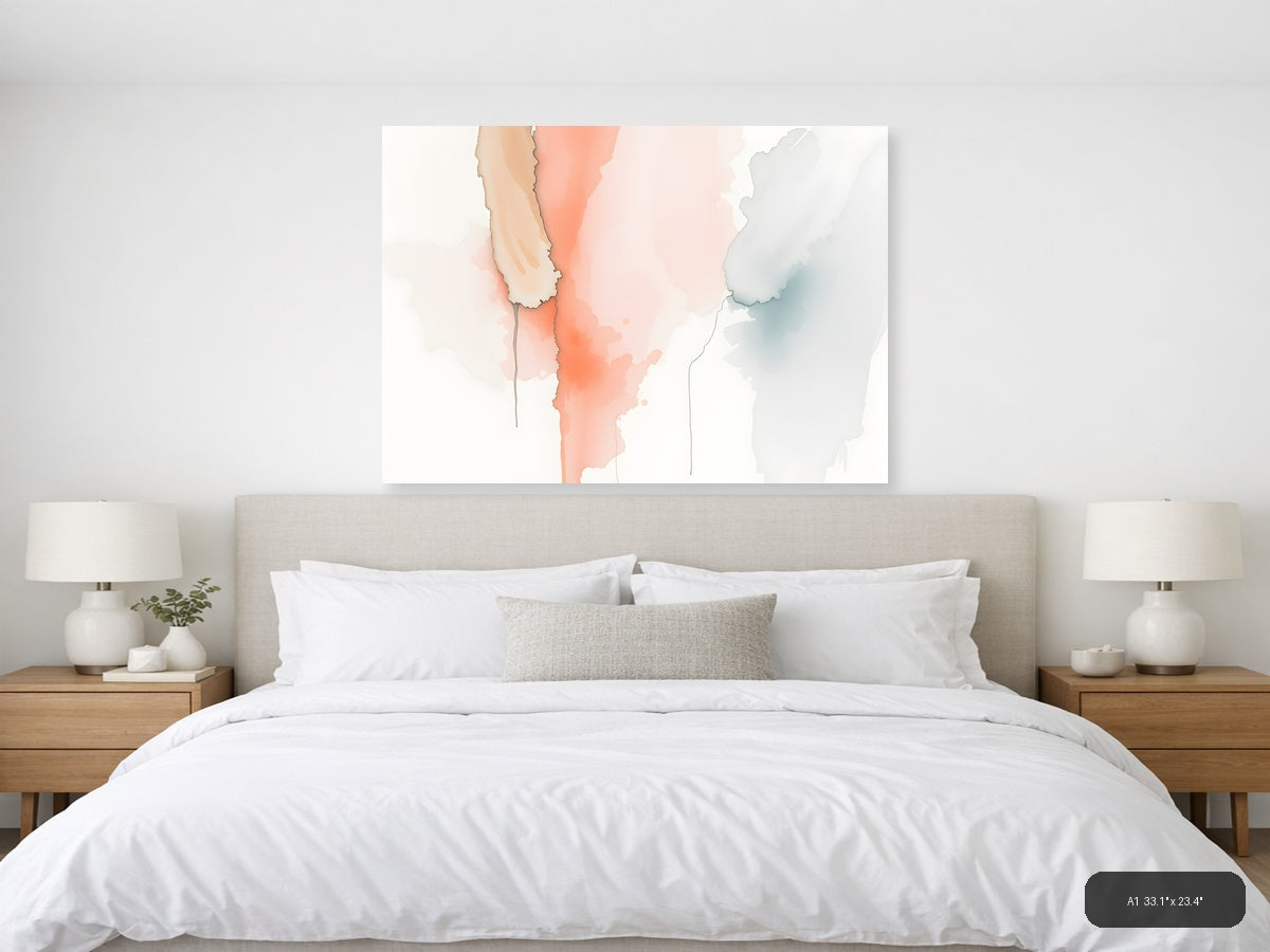 Abstract Watercolor Map Landscape Wall Art — A1 / Bedroom