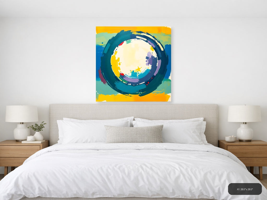 Colorful Abstract Circle with Star - Modern Wall Art — A1 / Bedroom
