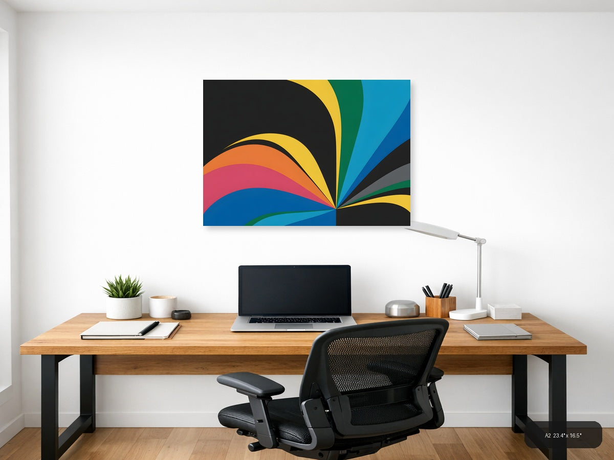 Colorful Rainbow Wave Abstract Photography Wall Art — A2 / Office