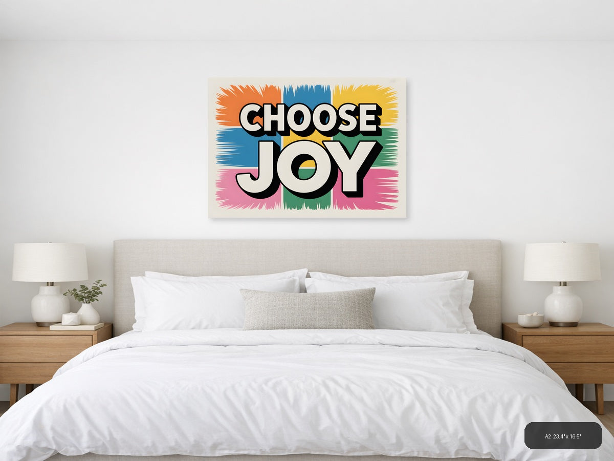 Choose Joy Abstract Colorblock Canvas Wall Art — A2 / Bedroom