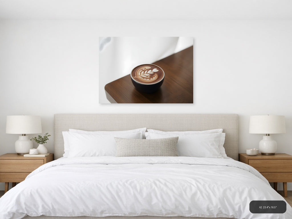 Minimalist Latte Art Coffee Cup Wall Art — A2 / Bedroom