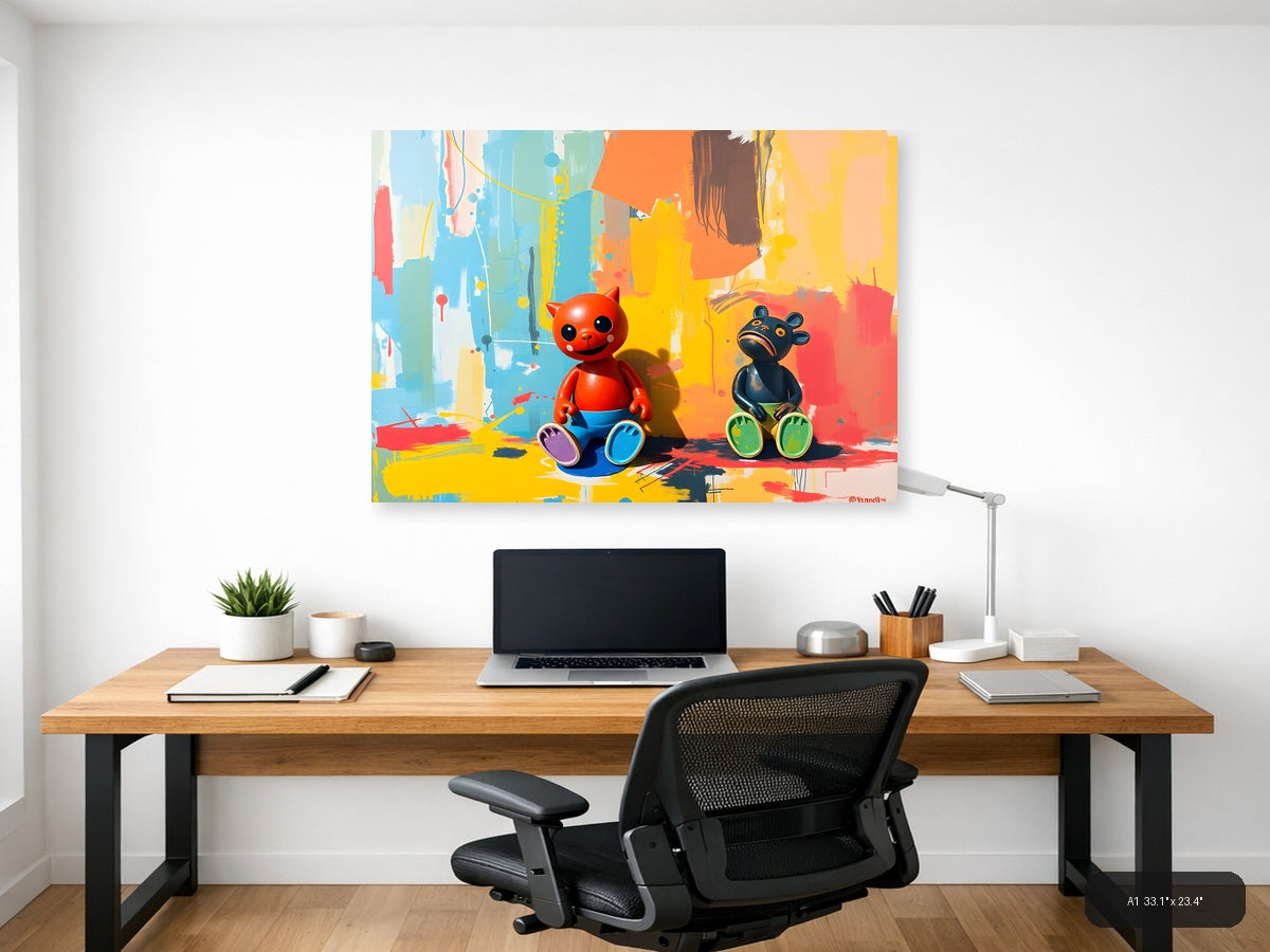 Colorful Abstract Toy Characters Wall Art — A1 / Office