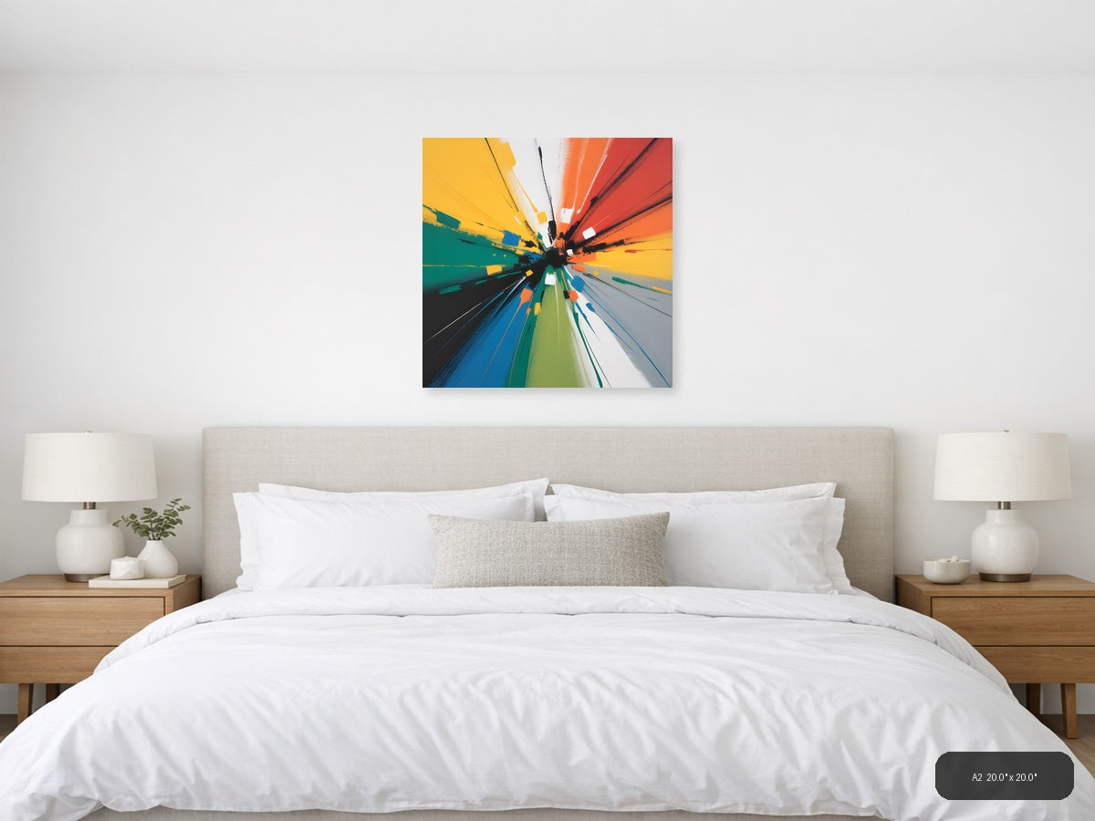 Vibrant Radiant Abstract Burst Multicolor Wall Art — A2 / Bedroom