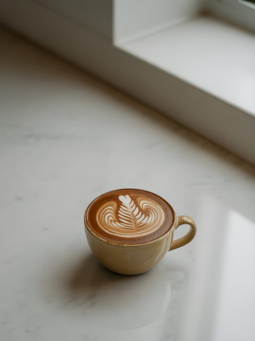 Minimalist Coffee Cup Latte Art Wall Art