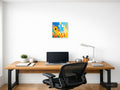 Abstract Sunflower Garden Blue Sky Wall Art — A4 / Office
