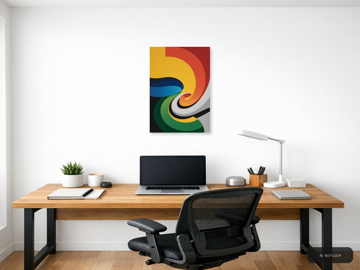 Colorful Abstract Spiral Layers Photography Wall Art — A2 / Office