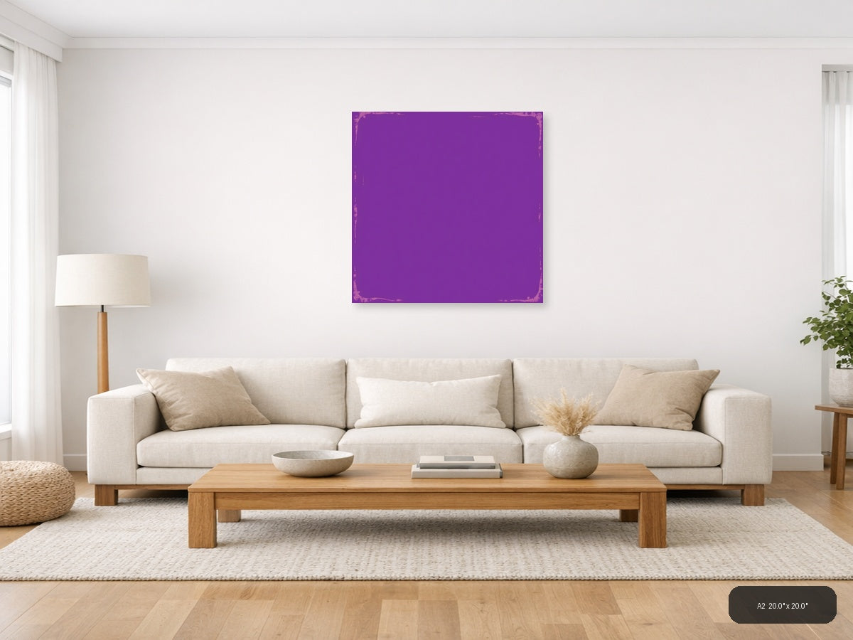 Vintage Purple Grunge Texture Square Wall Art — A2 / Living Room