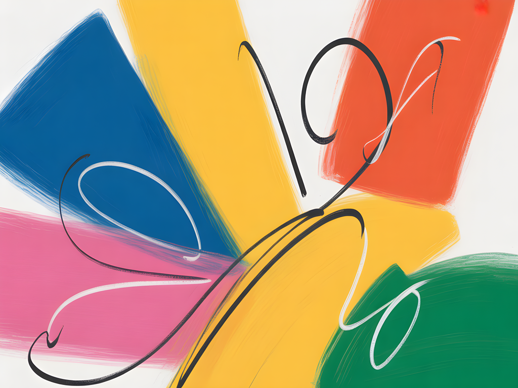 Colorful Abstract Butterfly with Paint Strokes Wall Art
