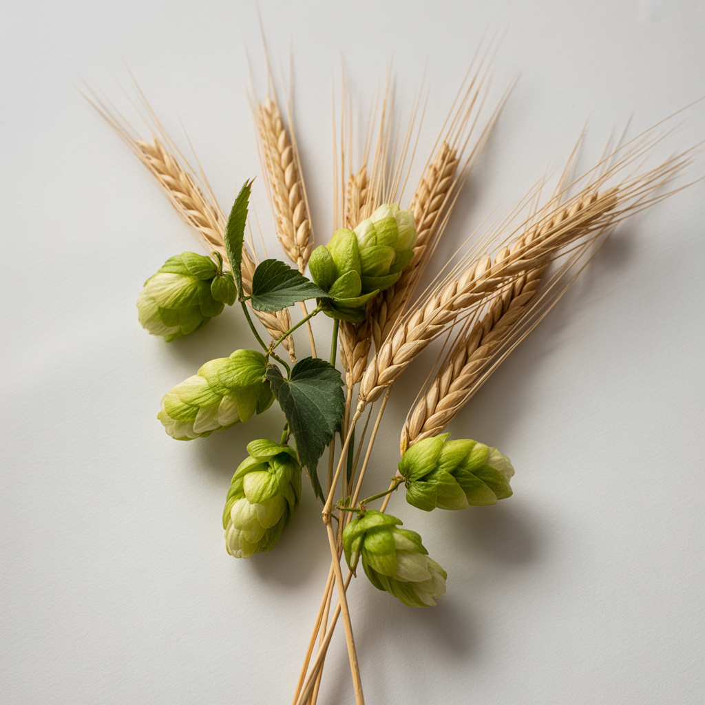 Barley and Hops Minimalist Botanical Wall Art