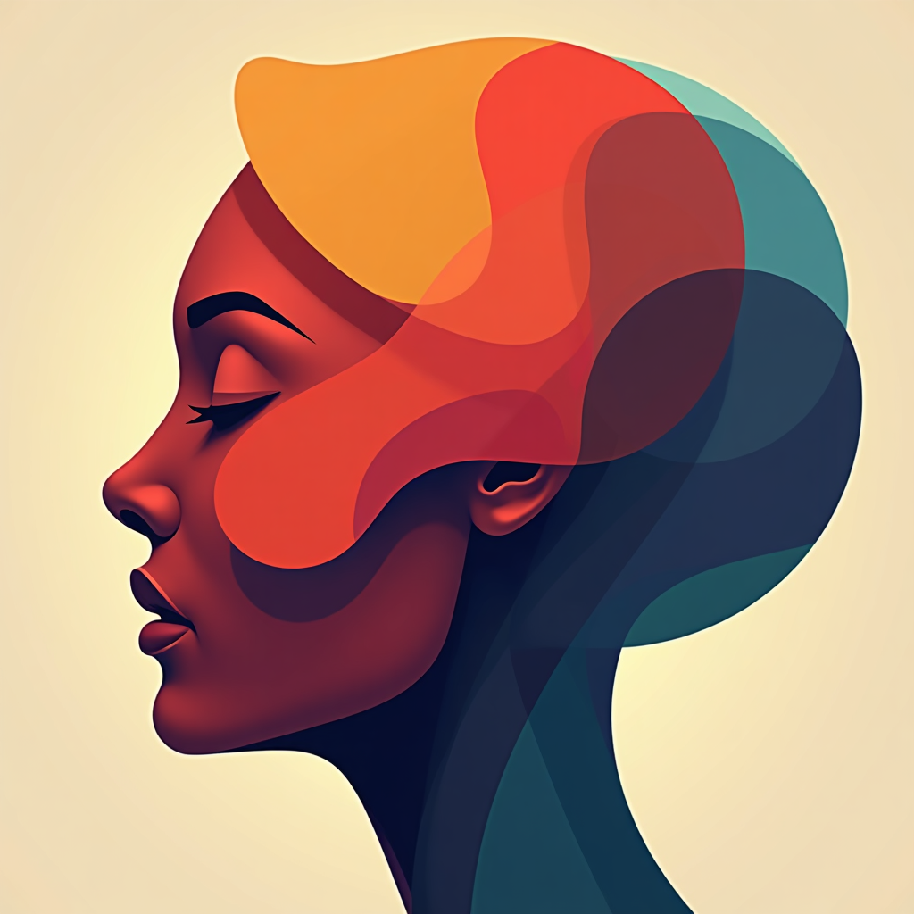 Abstract Colorful Profile Portrait Modern Wall Art