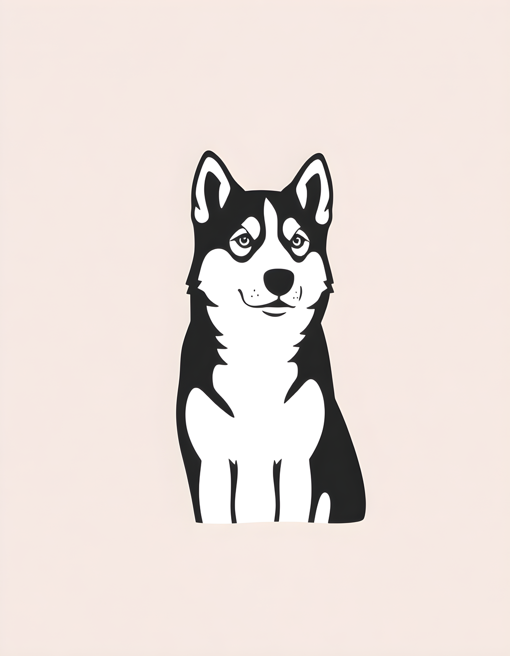Husky Canvas Print | Minimalist Wall Art | A4 A3 A2 A1