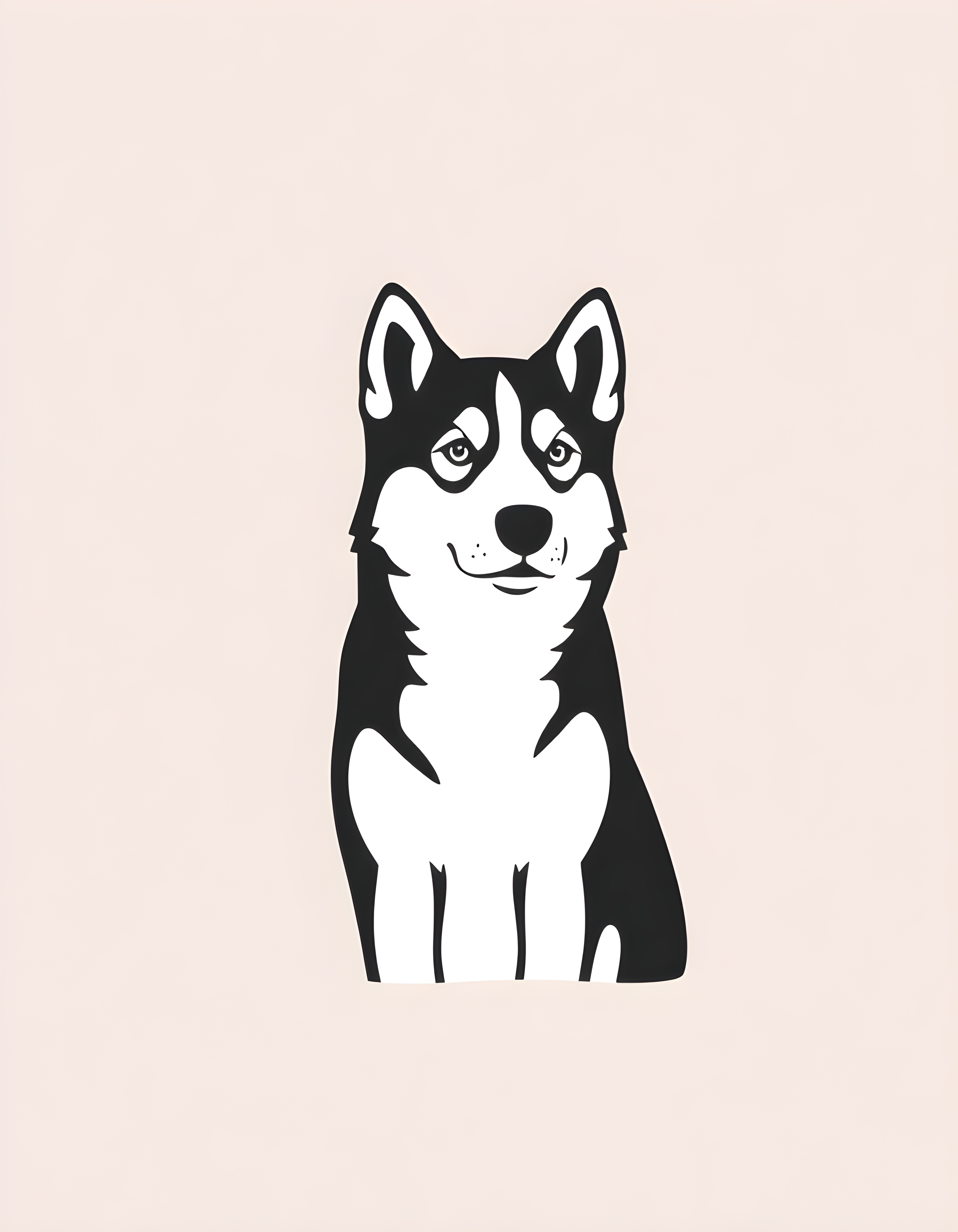 Husky Canvas Print | Minimalist Wall Art | A4 A3 A2 A1