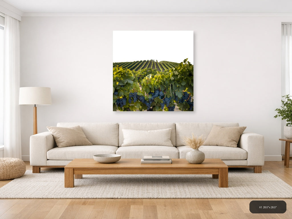 Vineyard Harvest Landscape Minimalist Wall Art — A1 / Living Room