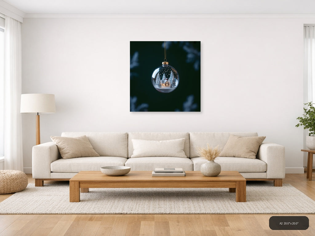 Winter Snow Globe House Photography Wall Art — A2 / Living Room