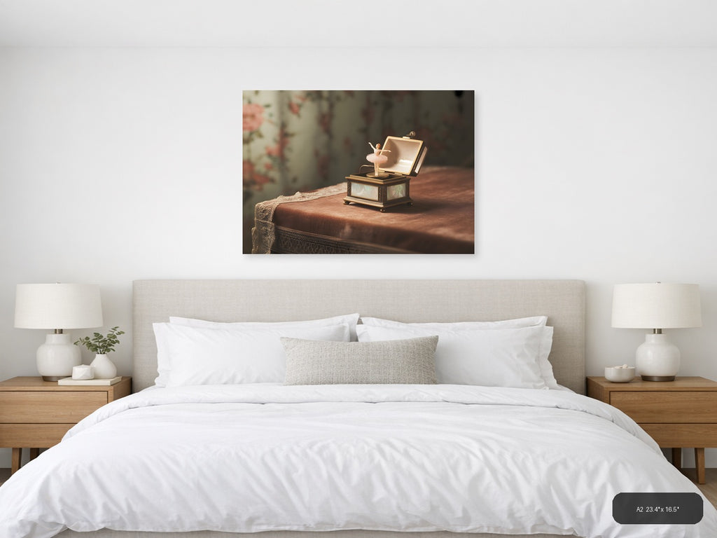 Vintage Music Box Ballerina Nostalgic Wall Art — A2 / Bedroom