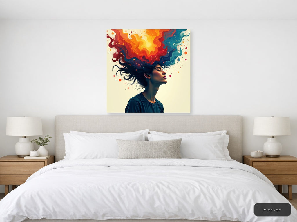 Colorful Mind Abstract Portrait Wall Art — A1 / Bedroom