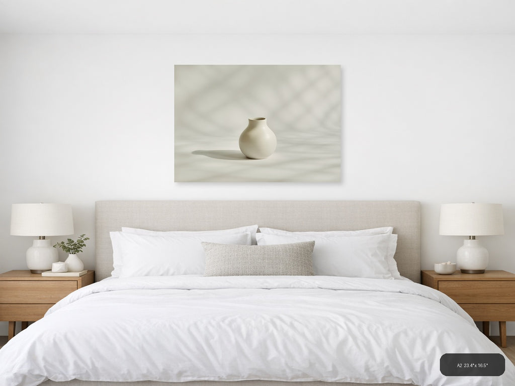 Minimalist White Ceramic Vase Sculpture Wall Art — A2 / Bedroom