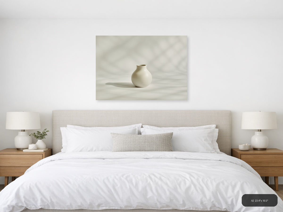 Minimalist White Ceramic Vase Sculpture Wall Art — A2 / Bedroom