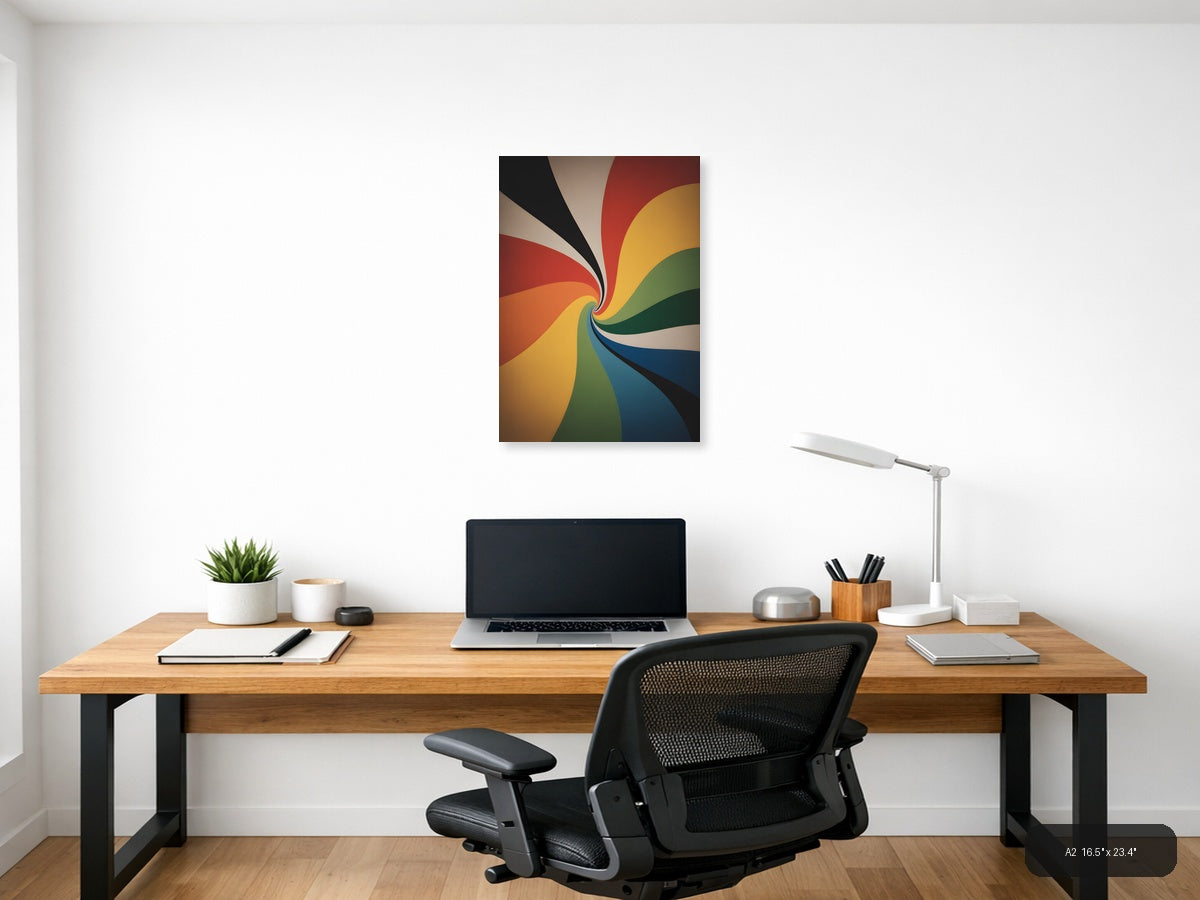 Colorful Spiral Swirl Abstract Photography Wall Art — A2 / Office