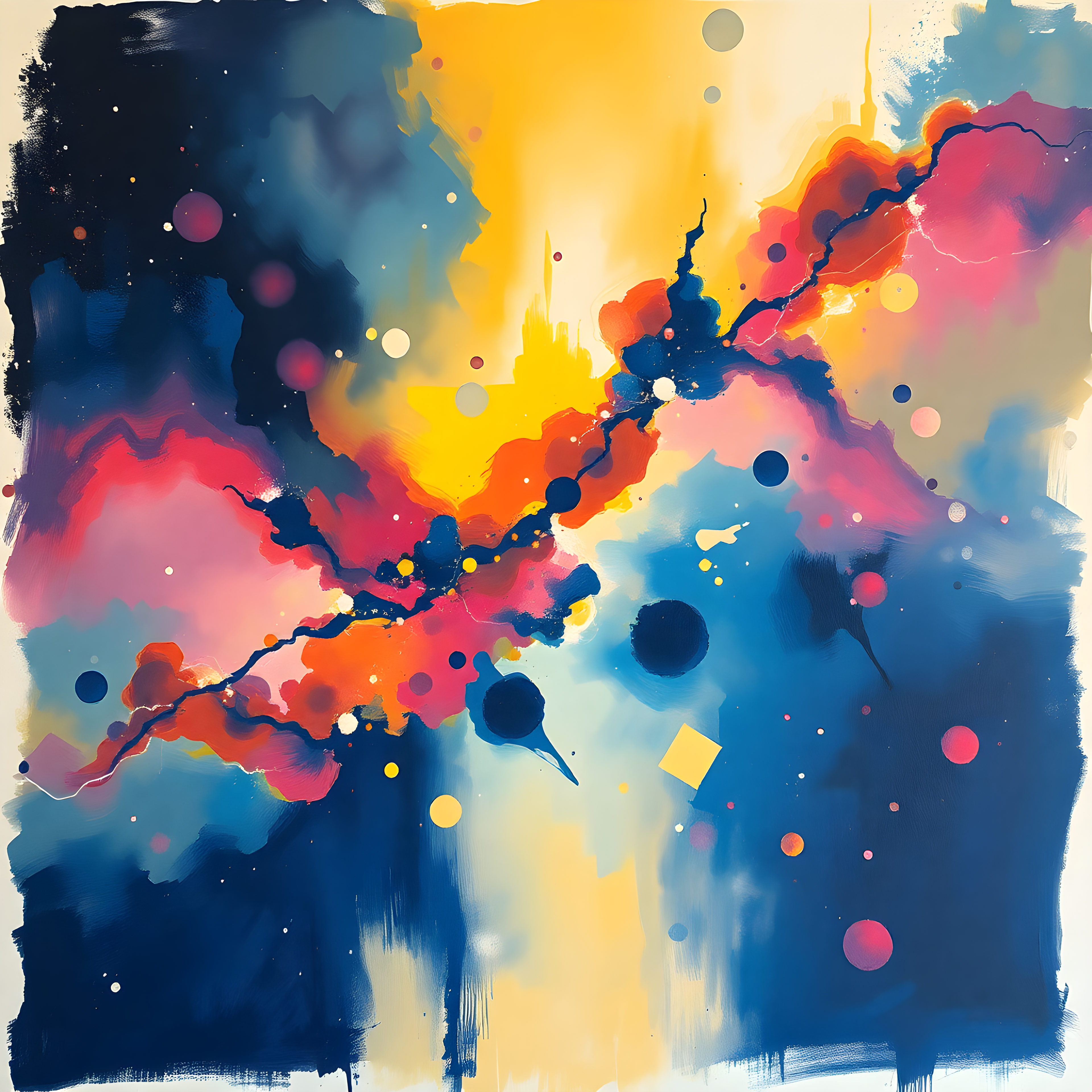 Vibrant Abstract Energy Flow Modern Wall Art