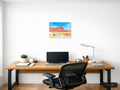 Abstract Desert Landscape with Red Rock Formation Wall Art — A4 / Office