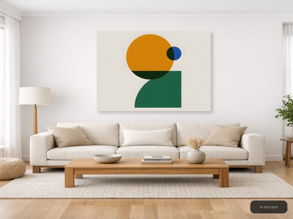 Minimalist Abstract Geometric Shapes Wall Art — A1 / Living Room