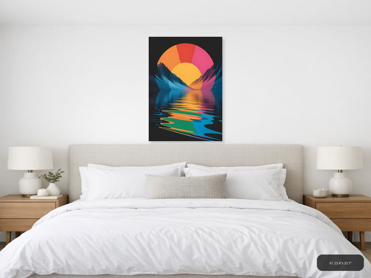 Colorful Sunset Mountain Landscape Photography Wall Art — A1 / Bedroom