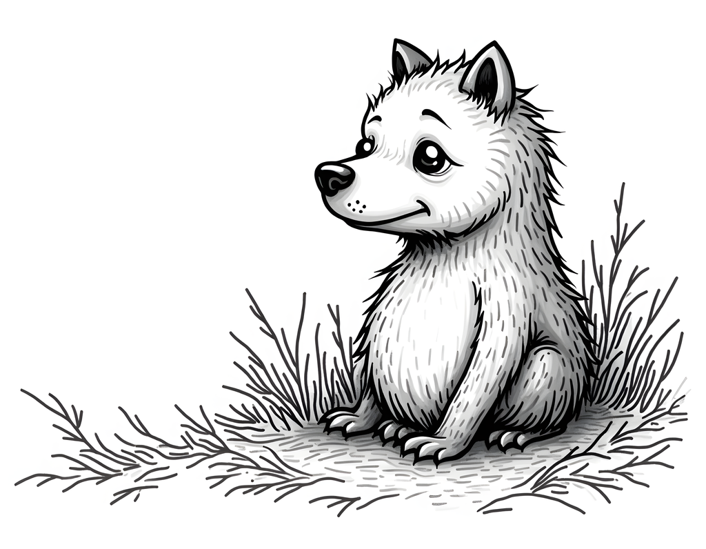 Cute Woodland Fox Line Art Illustration Wall Art