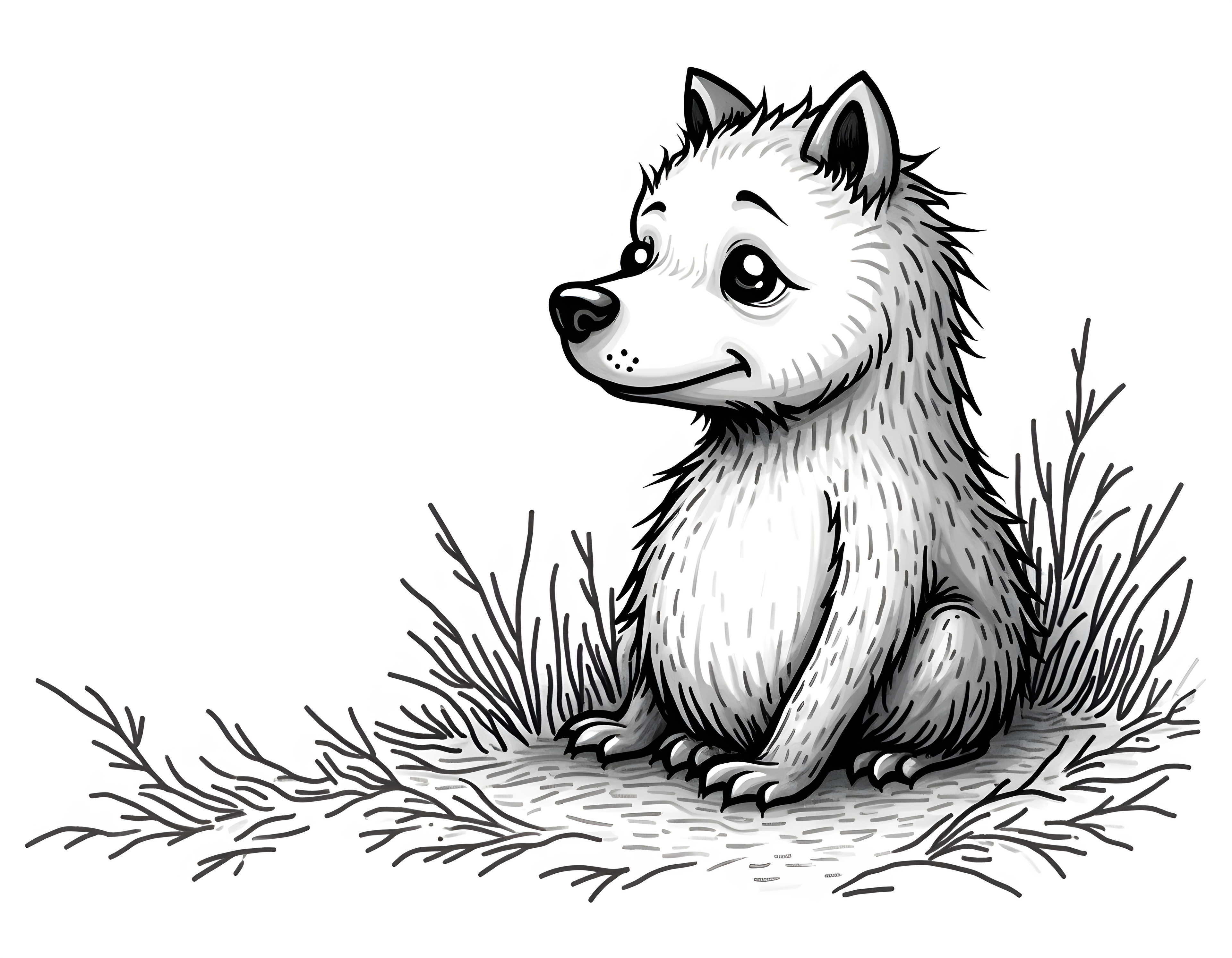 Cute Woodland Fox Line Art Illustration Wall Art