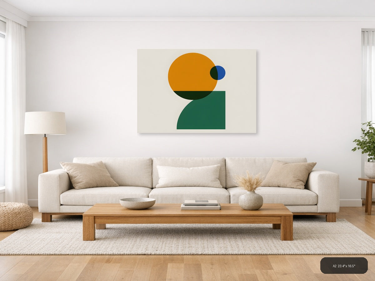 Minimalist Abstract Geometric Shapes Wall Art — A2 / Living Room