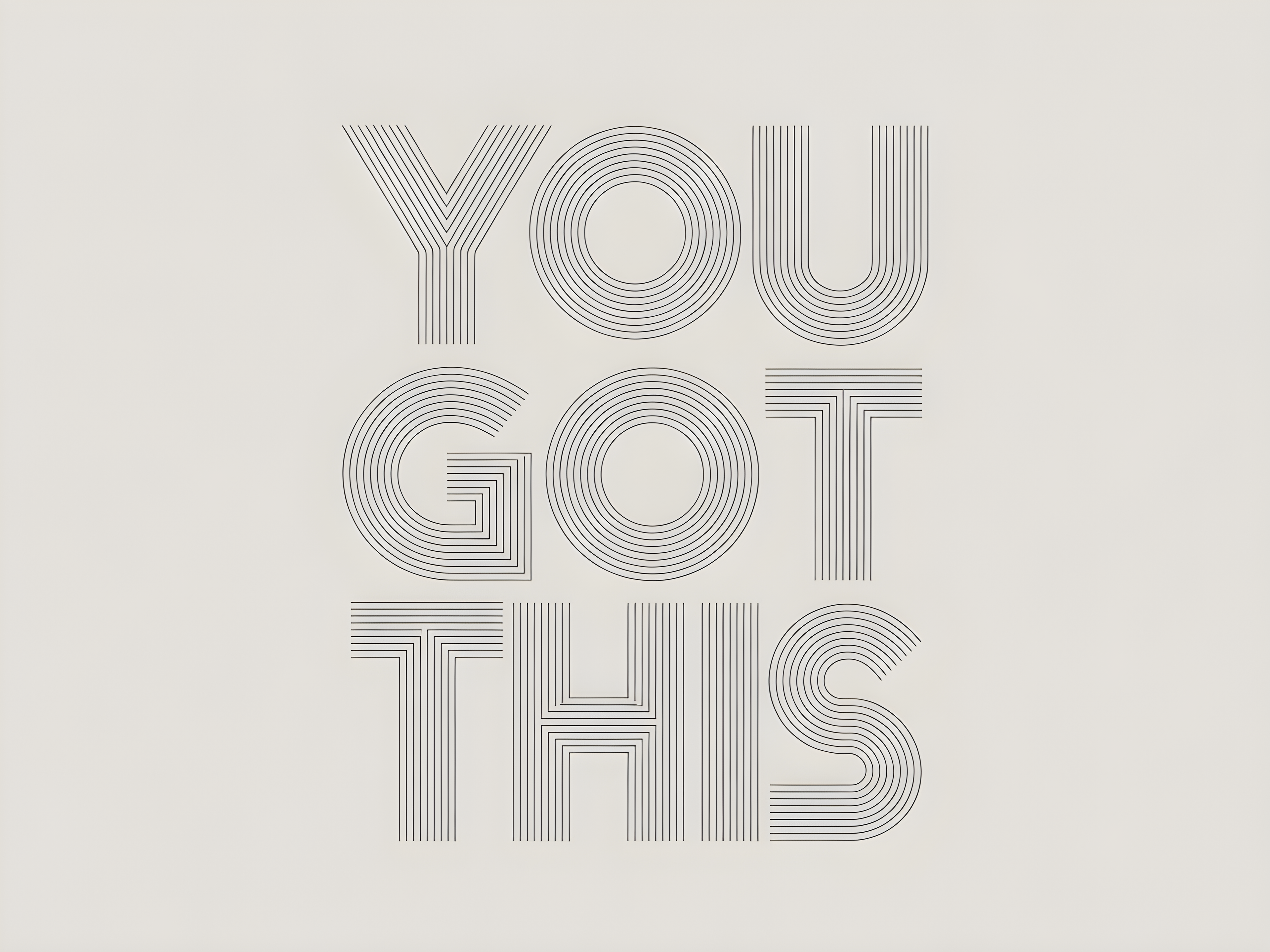 You Got This Motivational Line Art Typography Wall Art