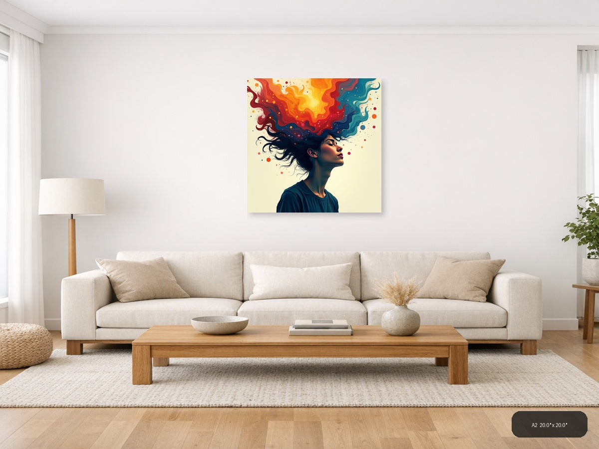 Colorful Mind Abstract Portrait Wall Art — A2 / Living Room