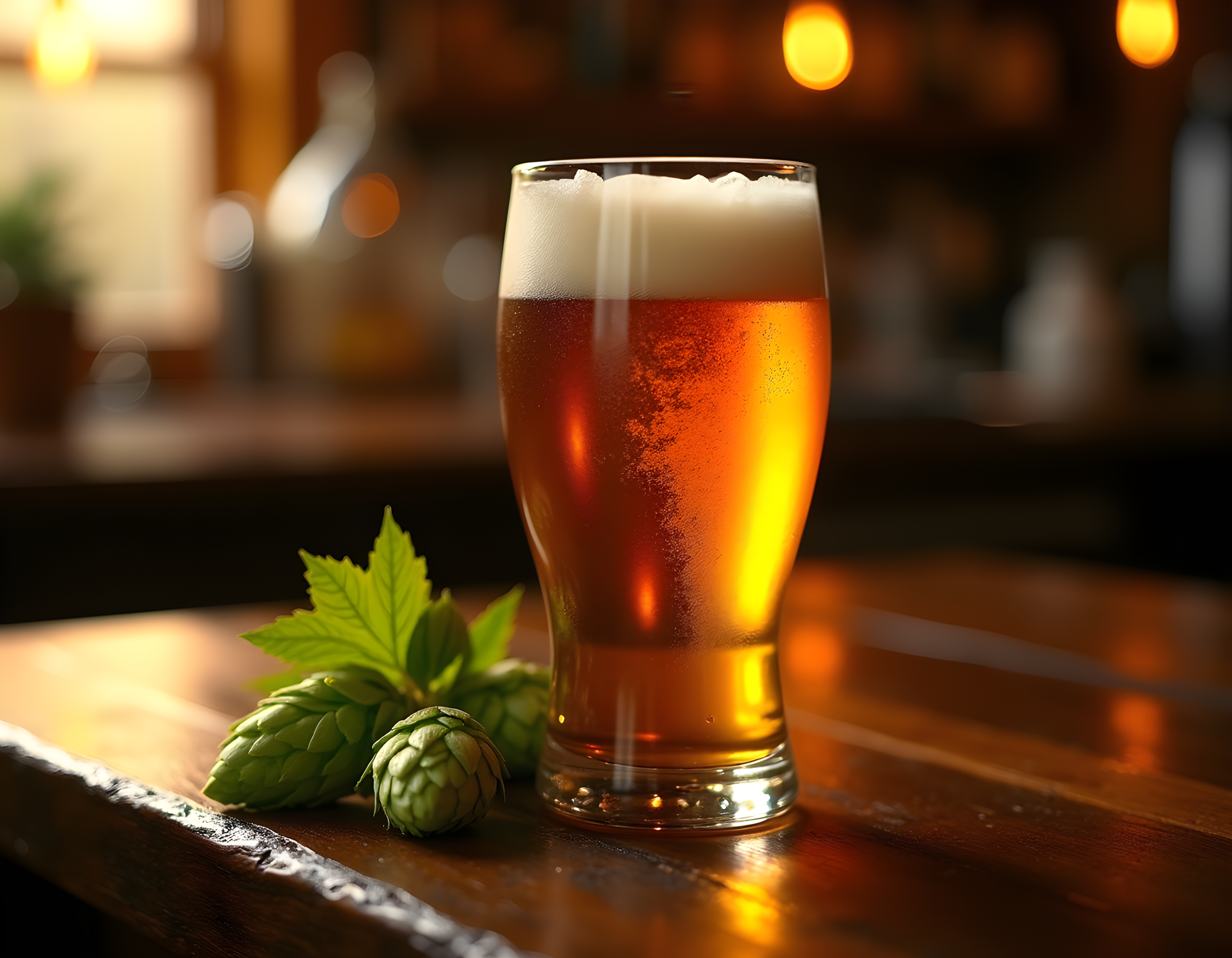 Craft Beer with Hops Photography Wall Art