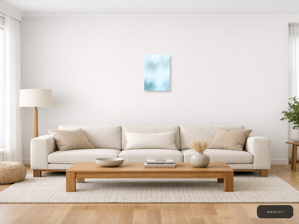 Serene Blue Watercolor Abstract Gradient Wall Art — A4 / Living Room