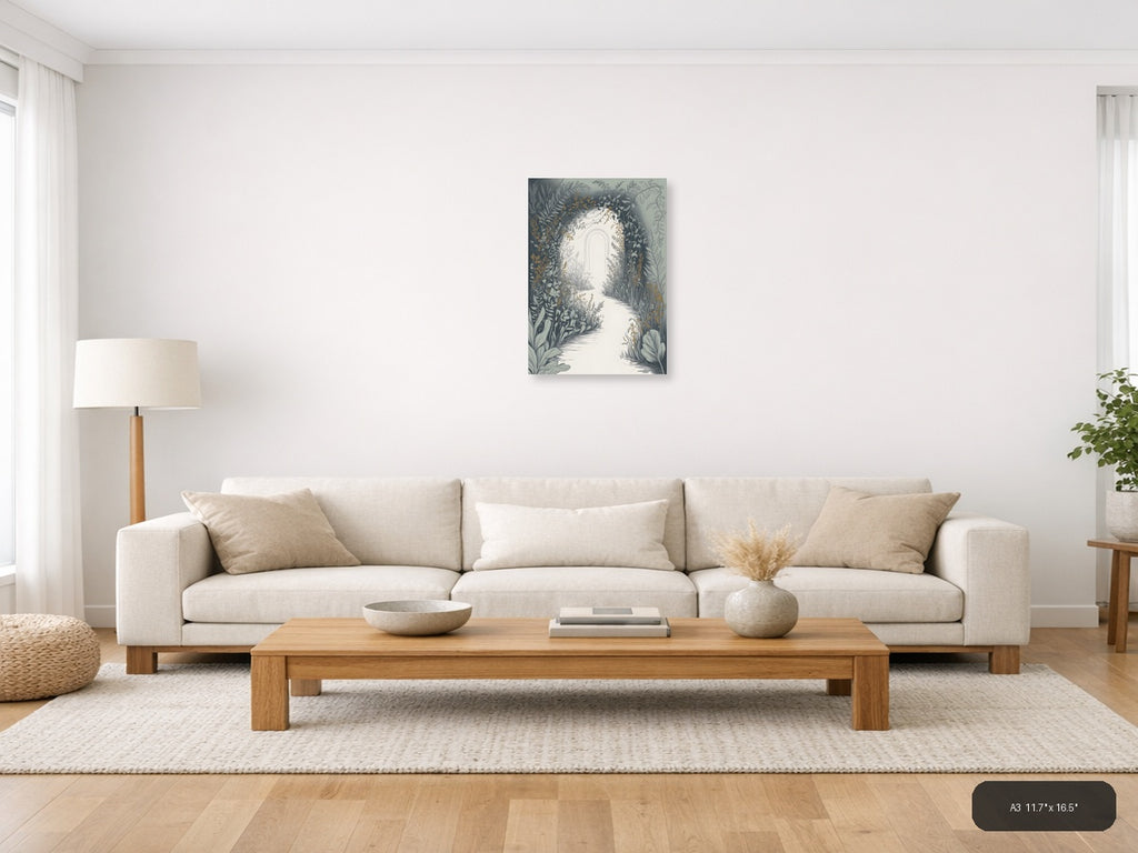 Botanical Garden Archway Line Art Wall Art — A3 / Living Room