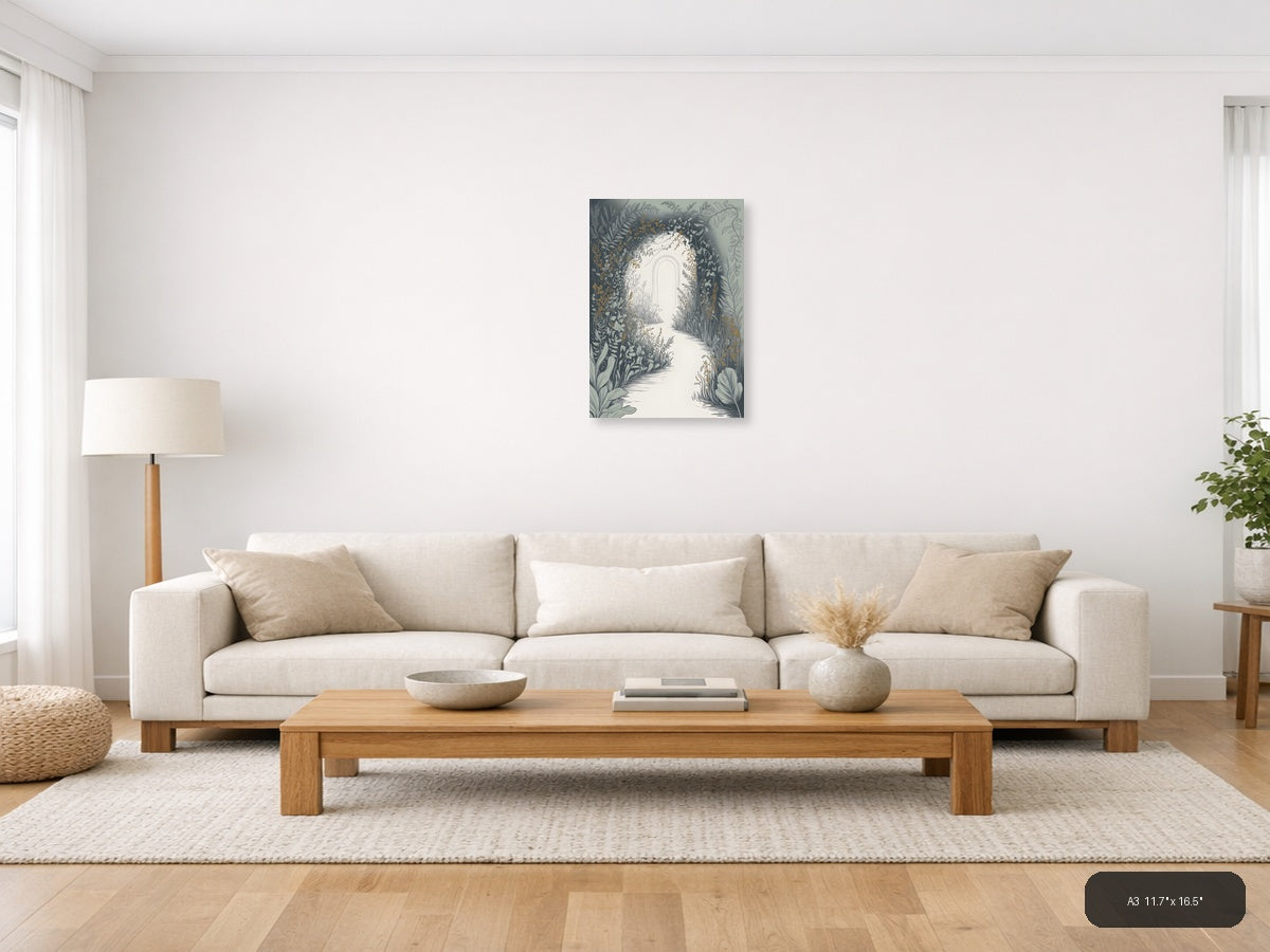Botanical Garden Archway Line Art Wall Art — A3 / Living Room