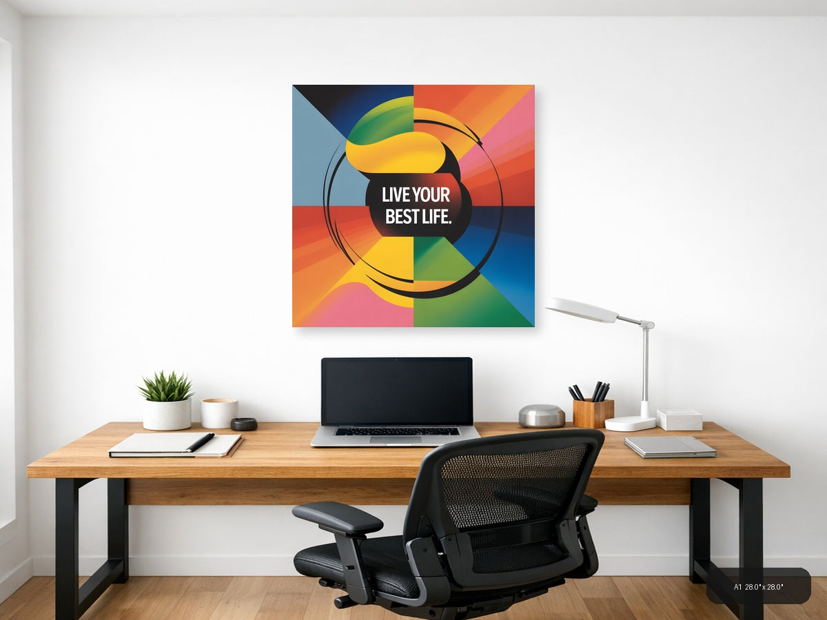 Colorful Abstract Circle Motivational Photography Wall Art — A1 / Office