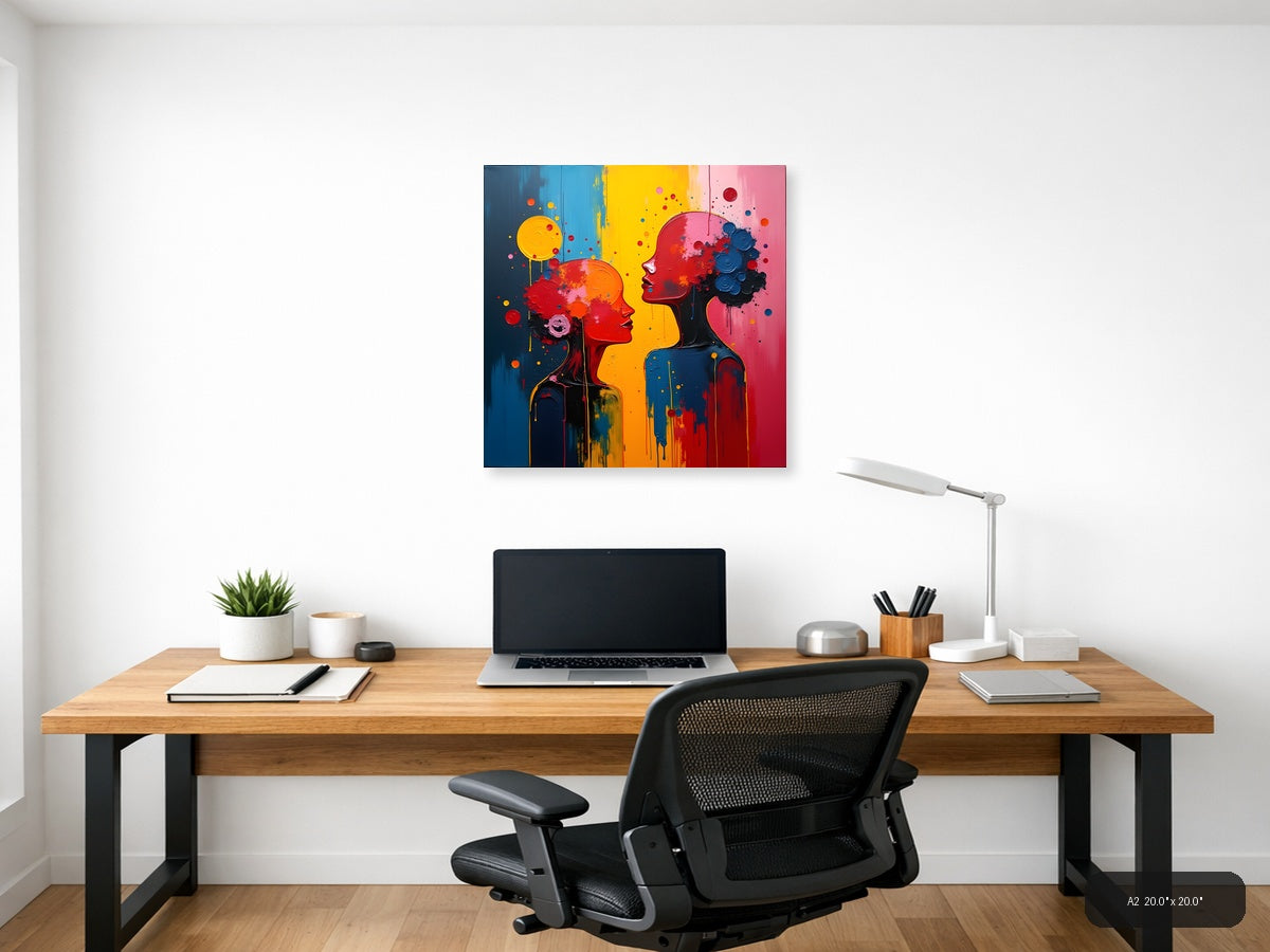Colorful Abstract Silhouettes Communication Wall Art — A2 / Office