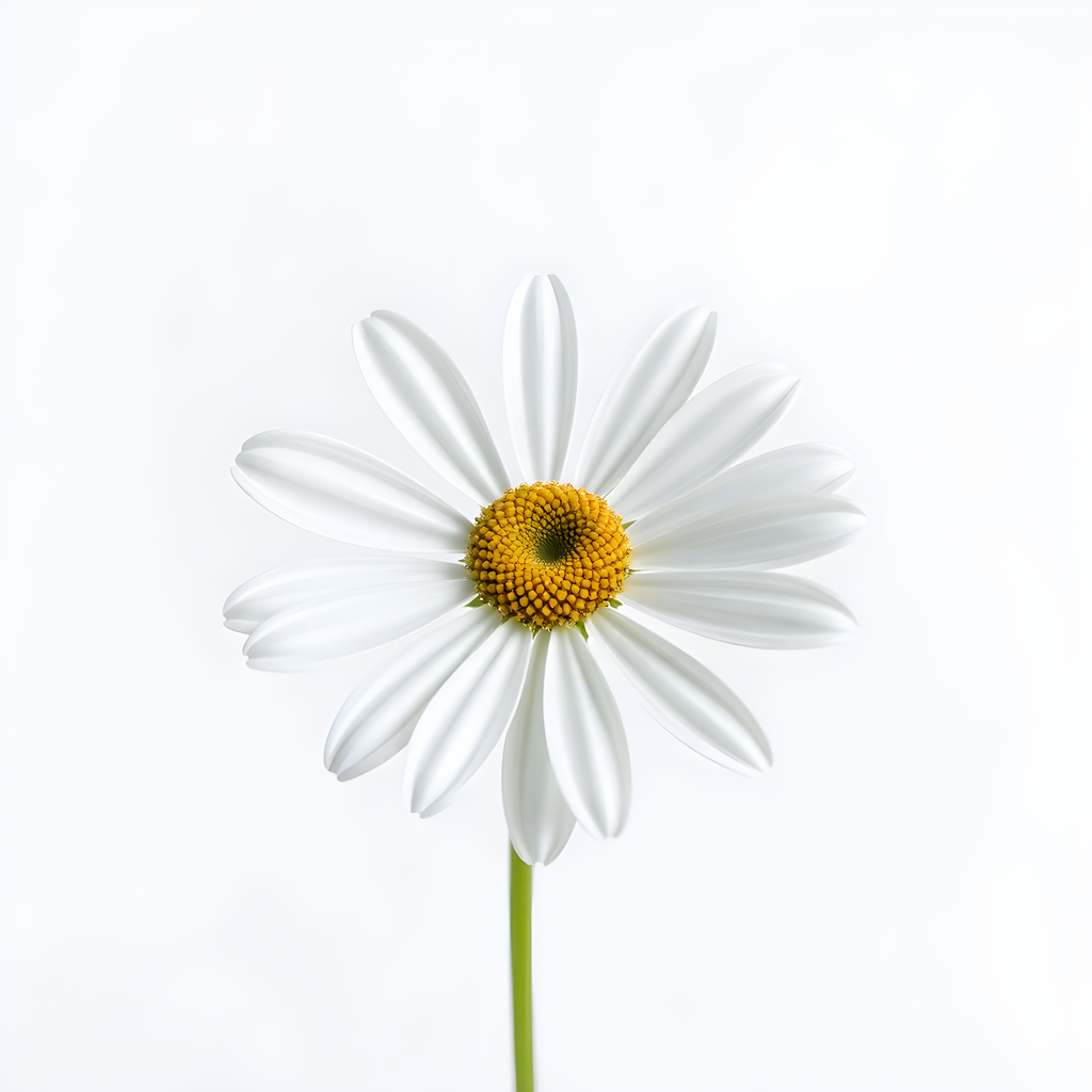 White Daisy with Yellow Center Minimalist Wall Art