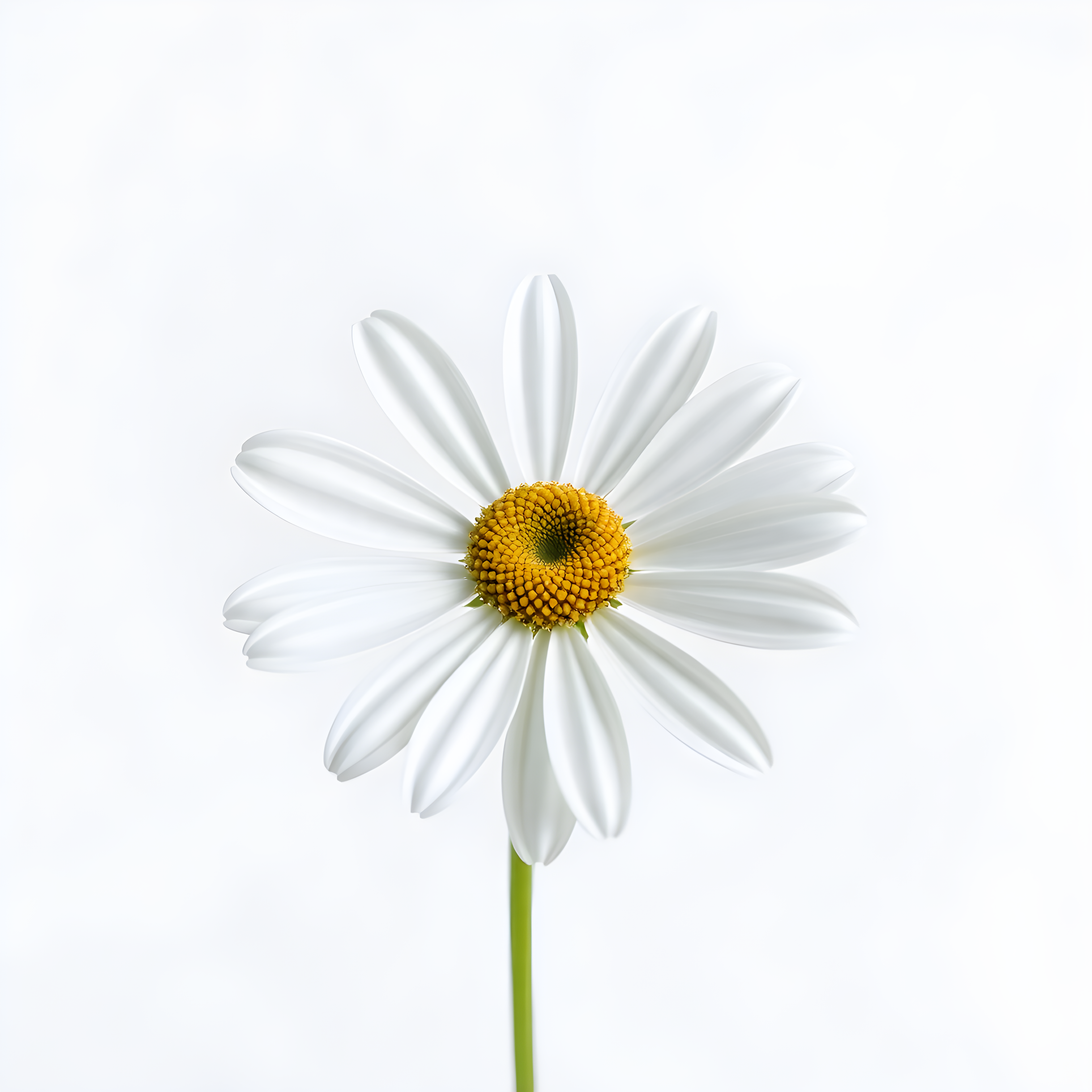 White Daisy with Yellow Center Minimalist Wall Art