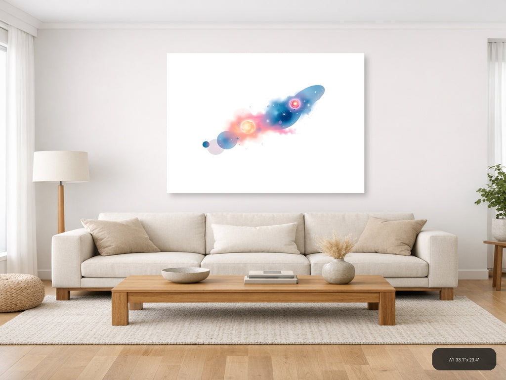 Minimalist Cosmic Galaxy Abstract Wall Art — A1 / Living Room