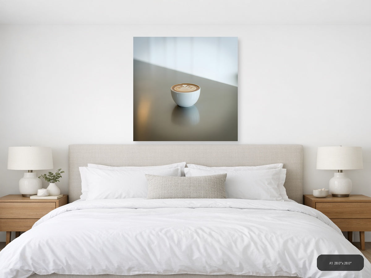Minimalist Latte Art Coffee Cup Wall Art — A1 / Bedroom